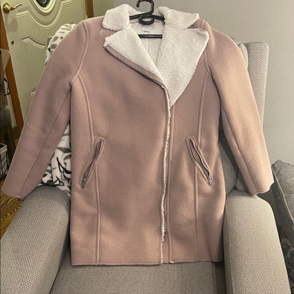 Old Navy Women's Blush Teddy Jacket with Cream Lining